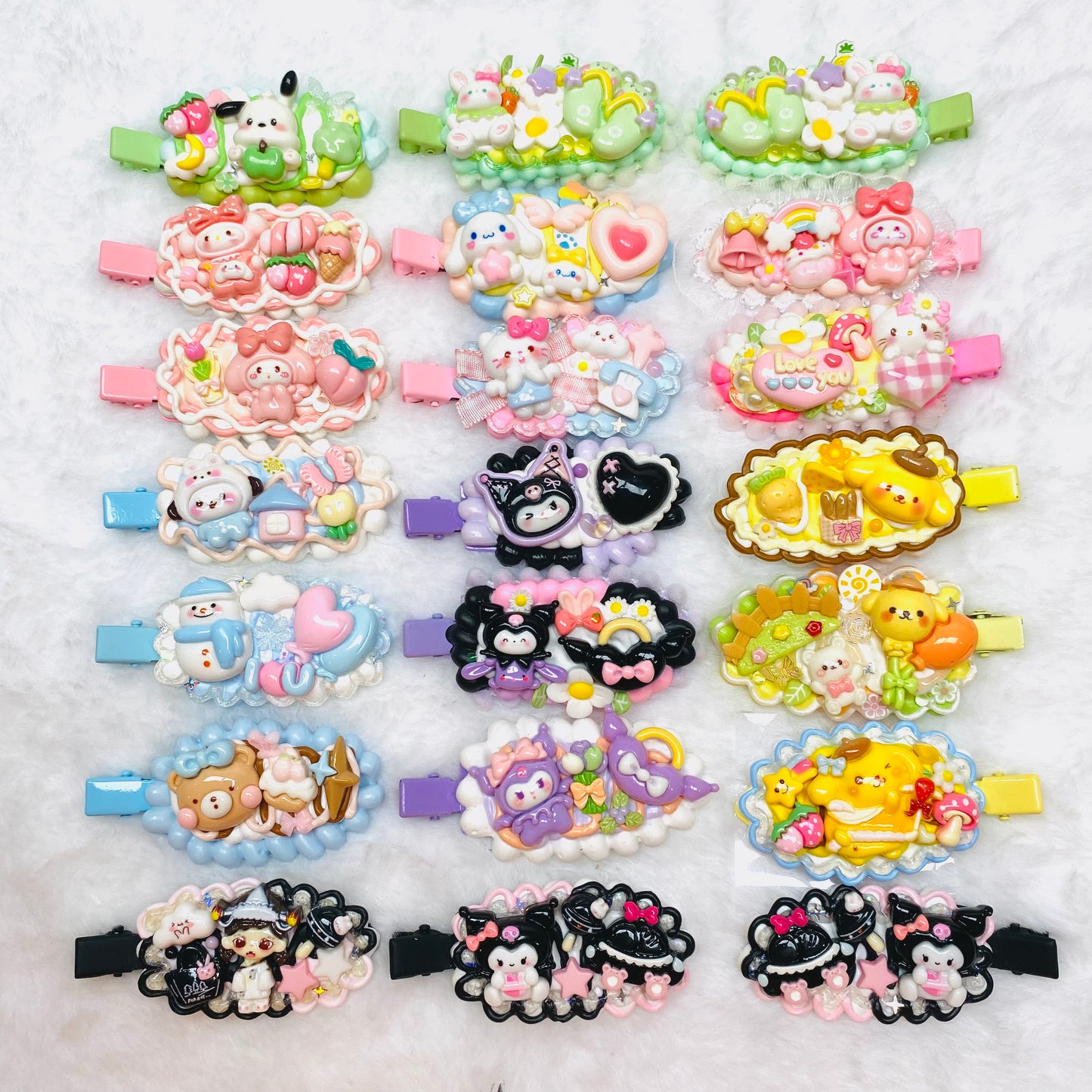 Medium Hamdmade Hairclips mix