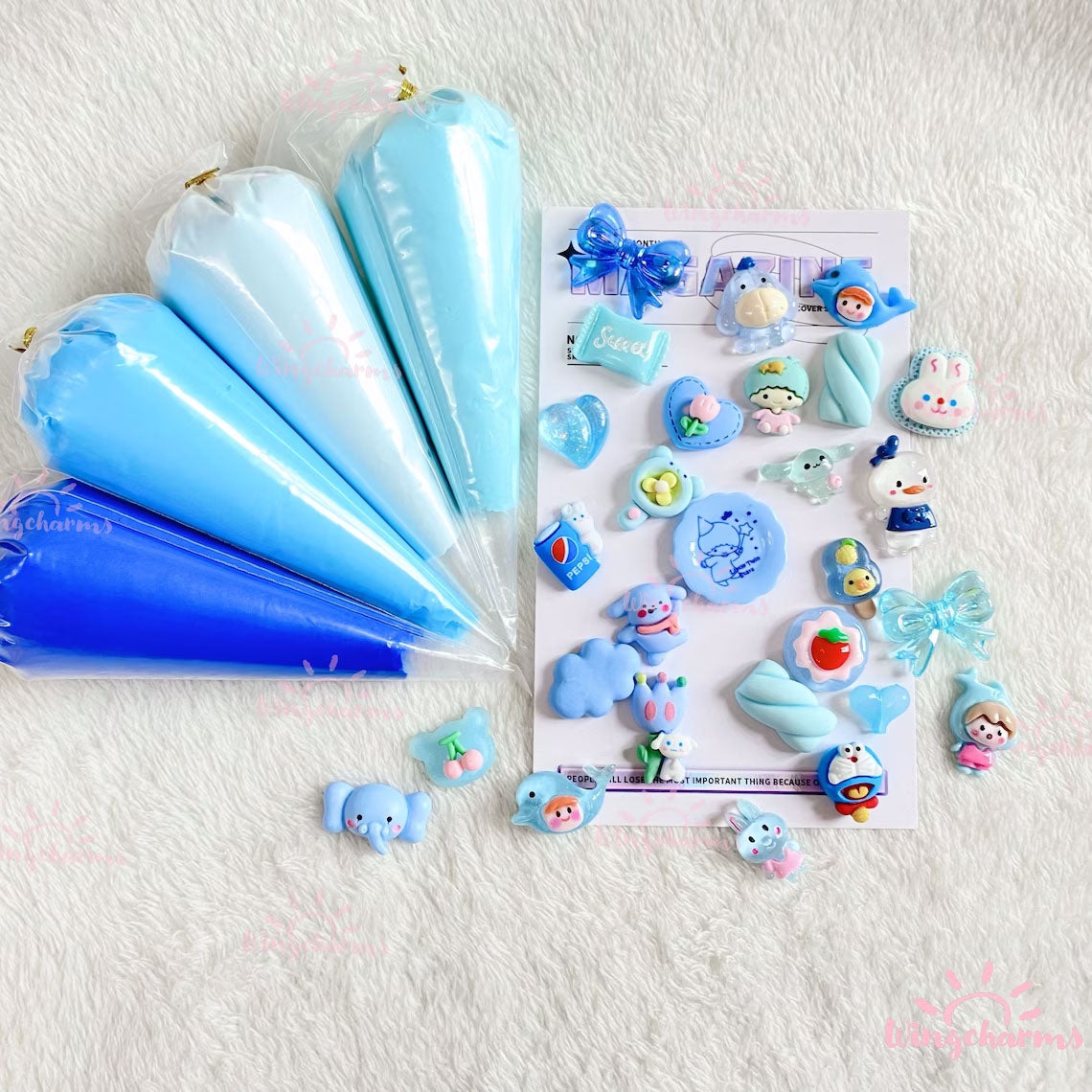 Decoden Cream Glue and Charms Kit ,Decoden Kits for Beginners, Decoden Cream Glue, Decoden Charms,Decoden Projects,DIY Kits