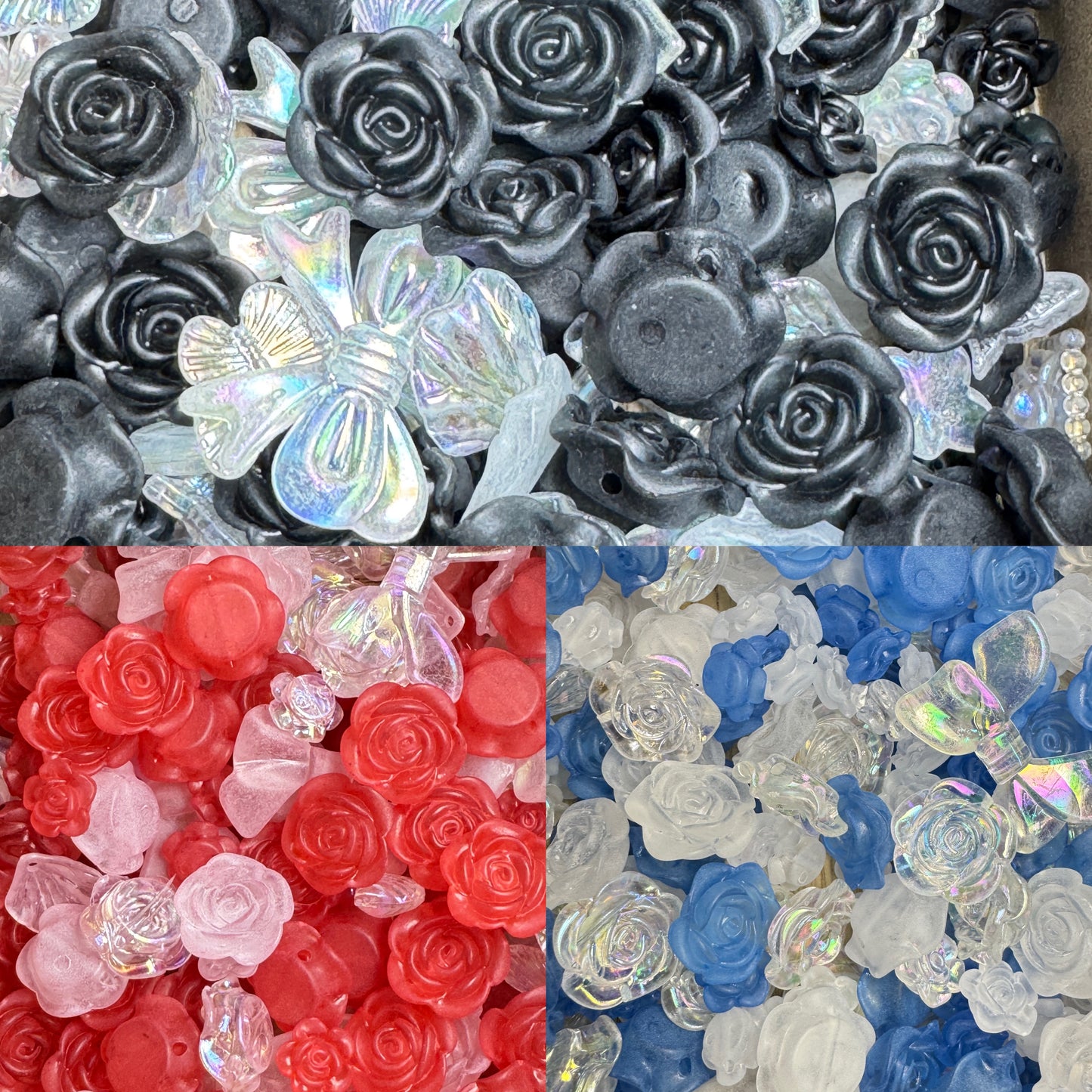 Matte rose charms mix 50g