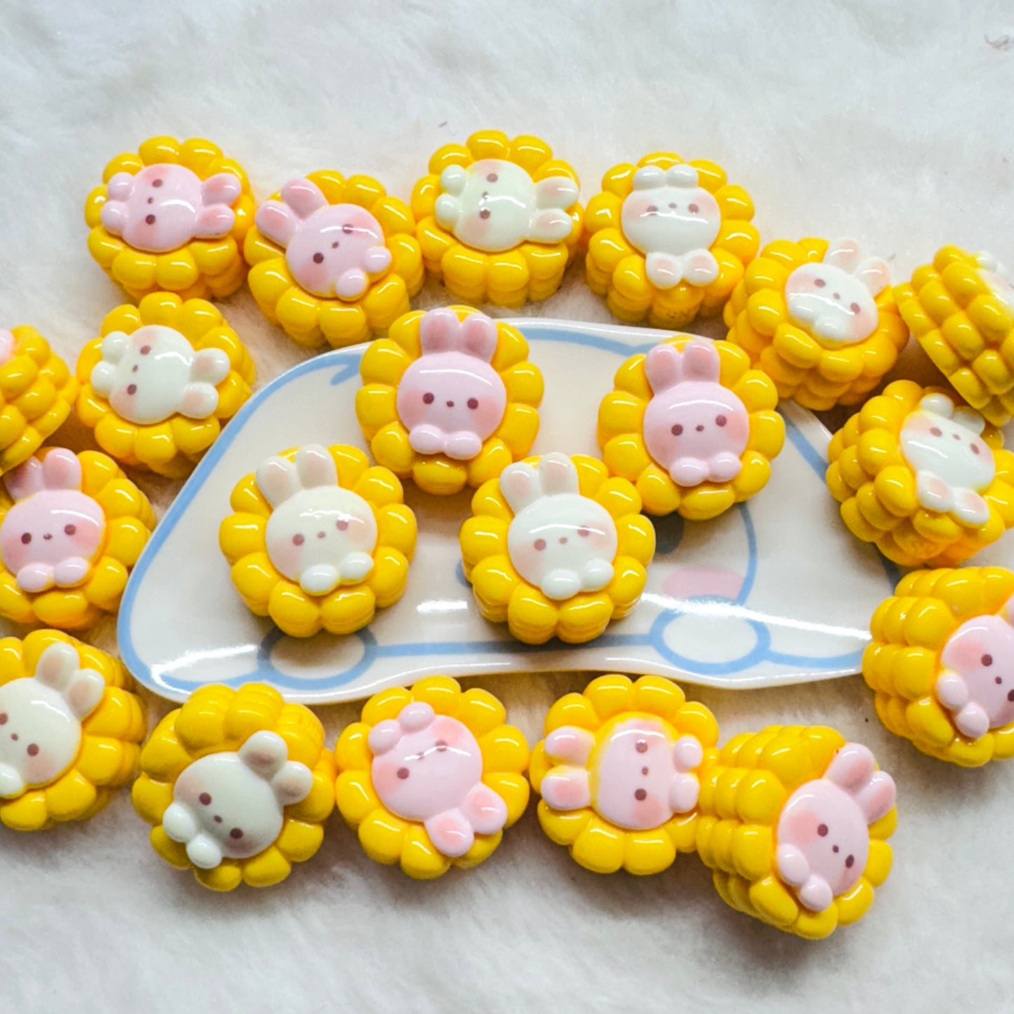 Bunny Corn Realistic Food Charm 1pc
