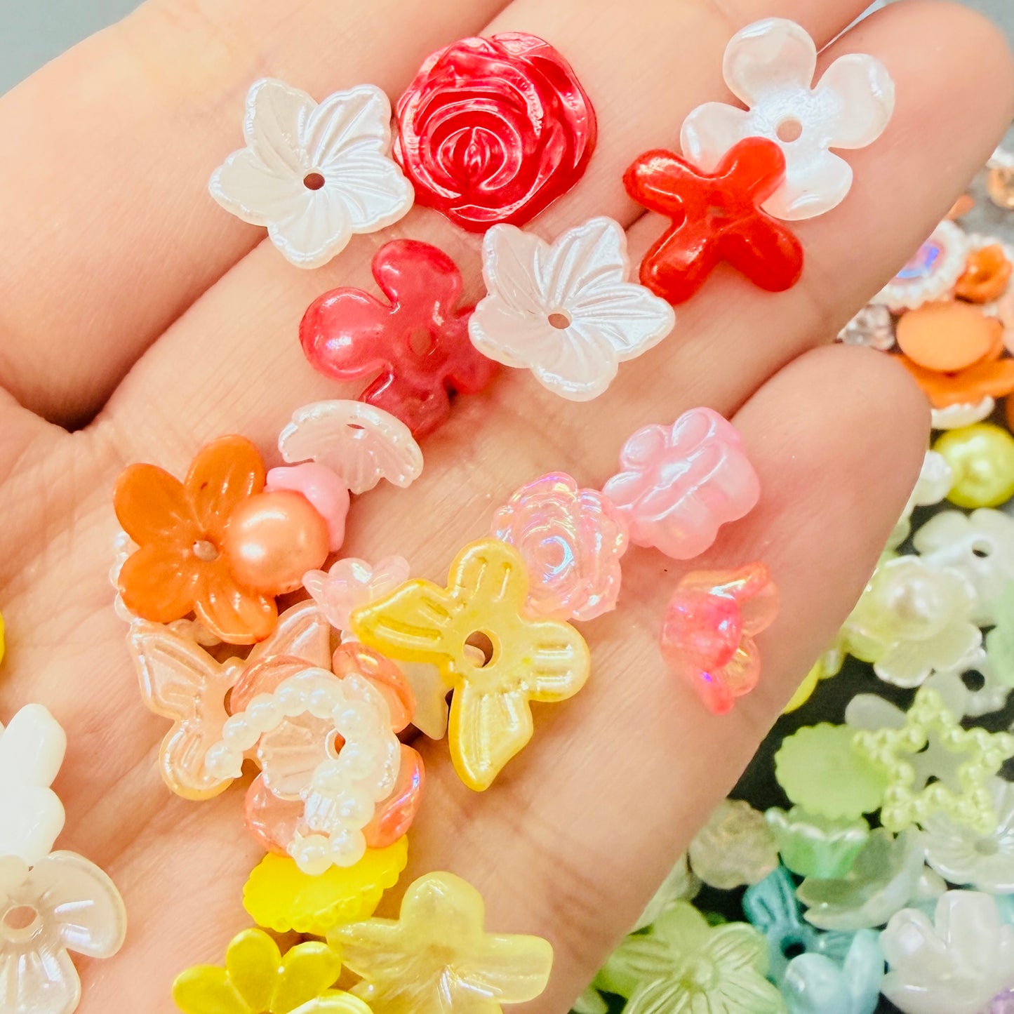 Mini Nail Charms beads Mix (20g) pink
