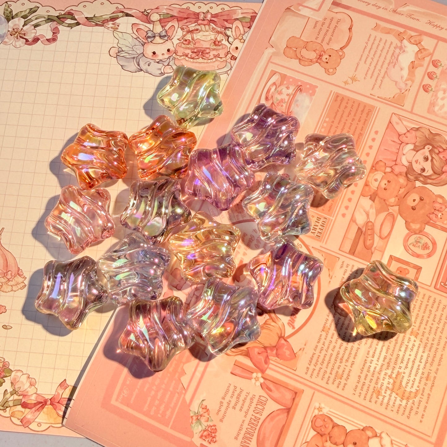 Wavy Star UV Acrylic Beads