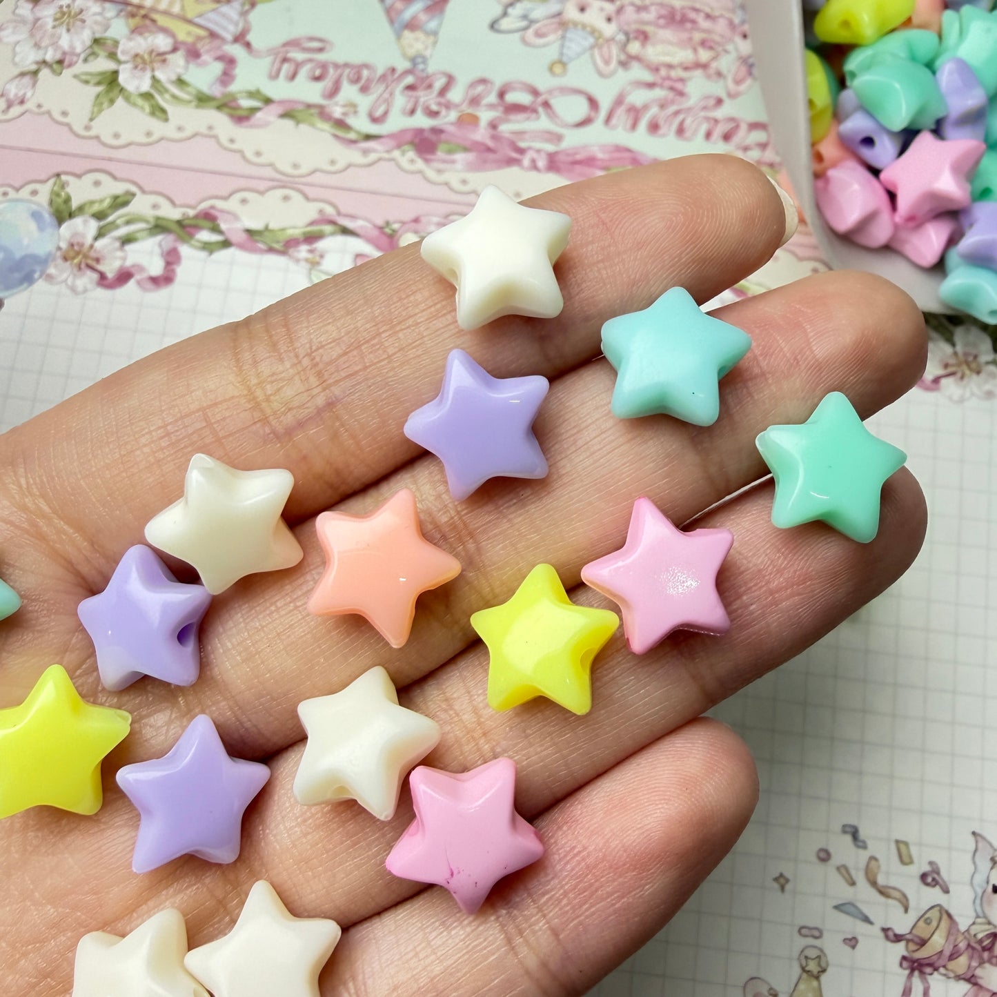 Pastel Mini Star Beads