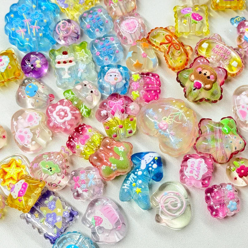 Kawaii shimmer Jelly Acrylic Beads Mix