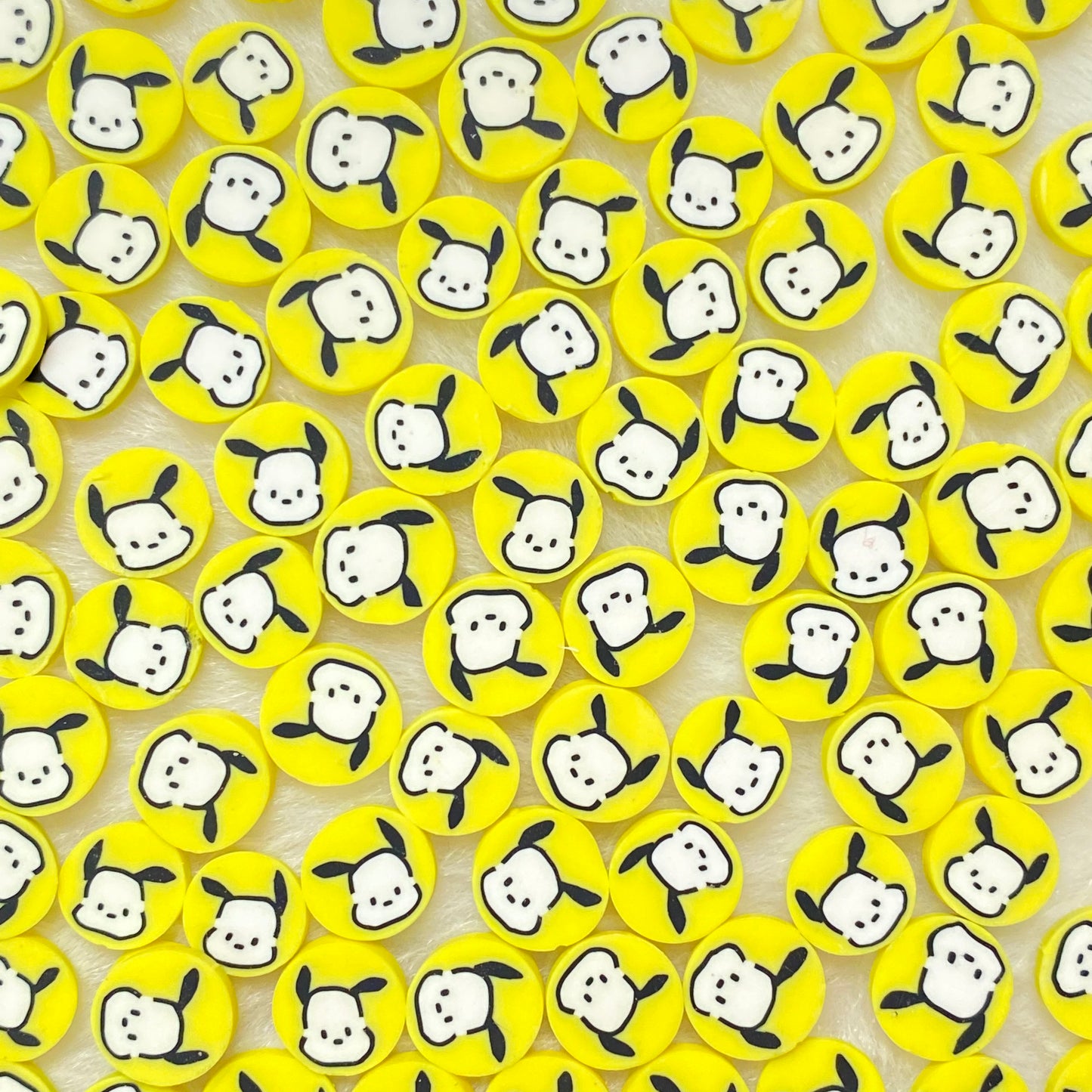 Yellow Pocha Polymer Clay Slice