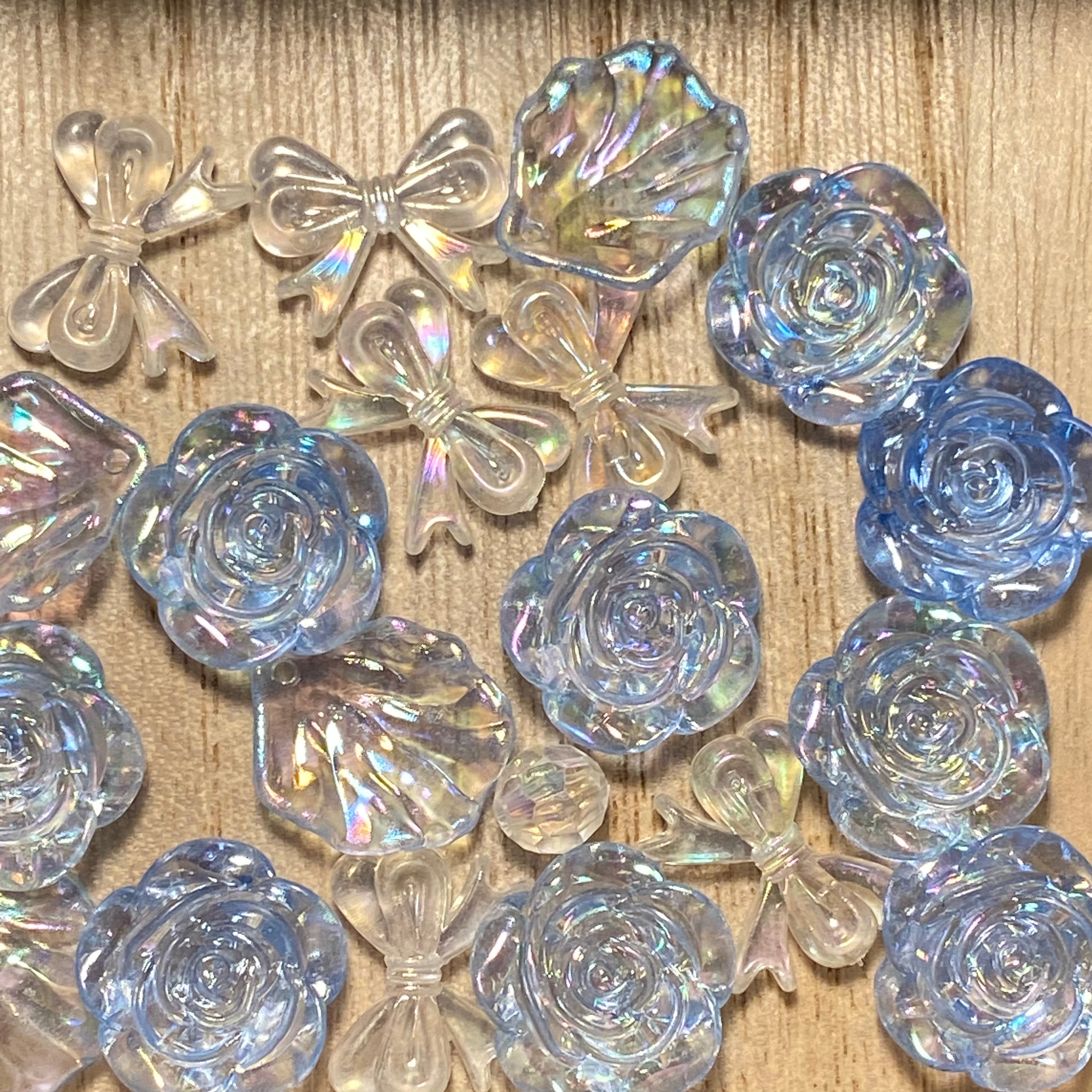 Iridescent Rose Charms