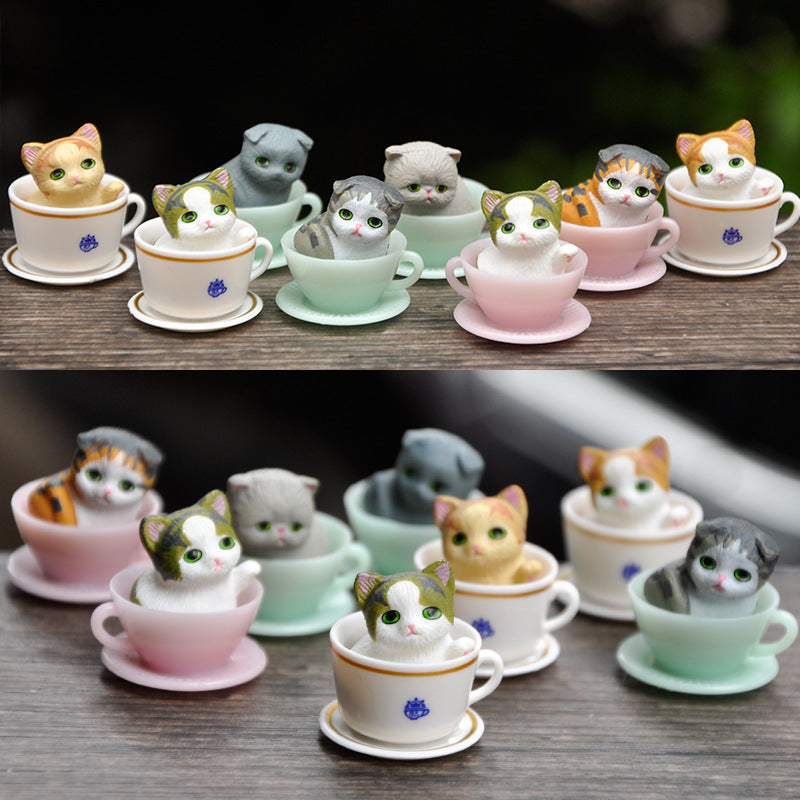 3D Mini Cat Cup Figure