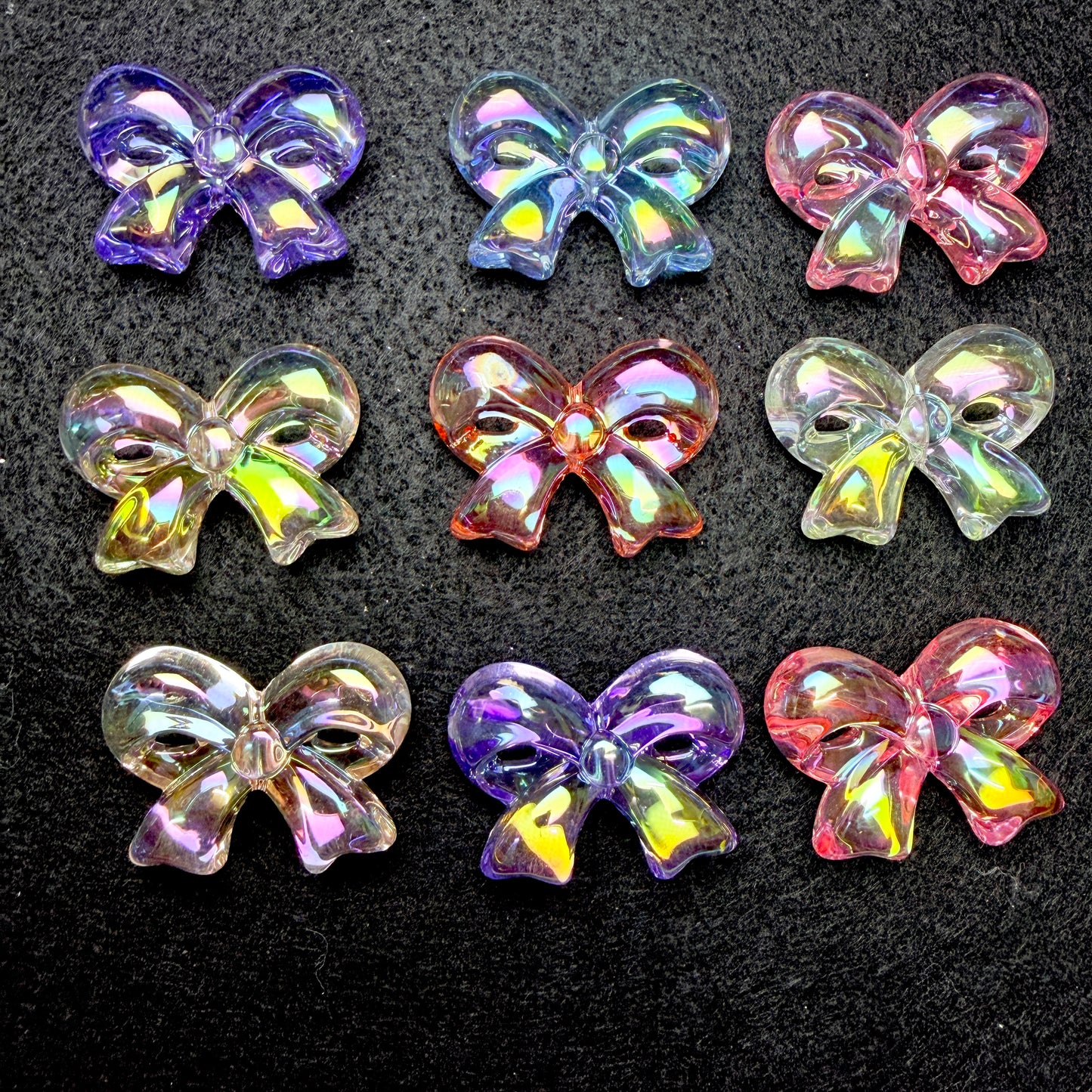 Clear UV Ribbon Bow Beads 5pc