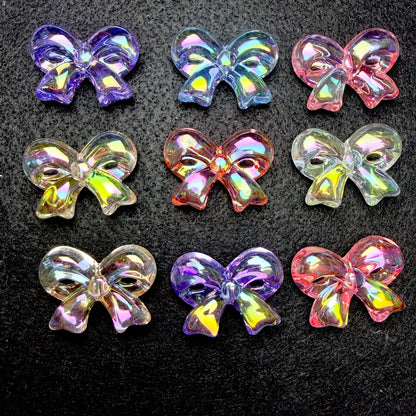 Clear UV Ribbon Bow Beads 5pc