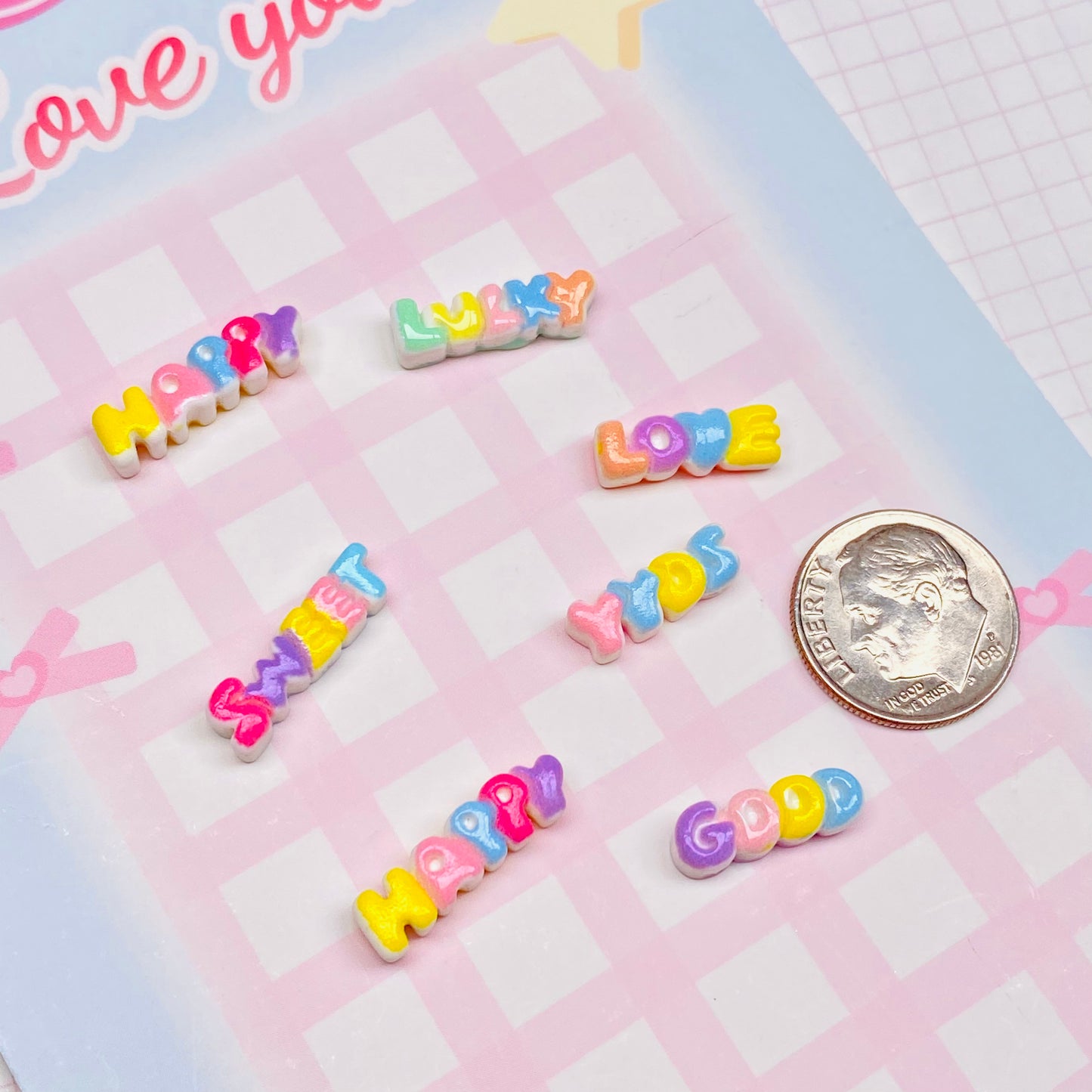 Mini Word Charms 5pc