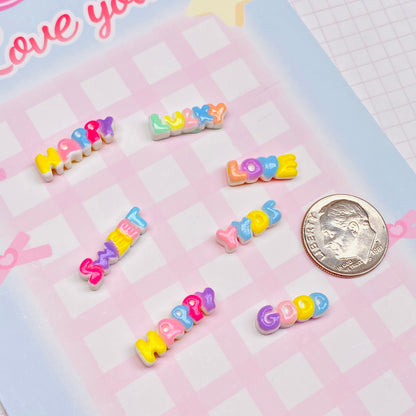 Mini Word Charms 5pc