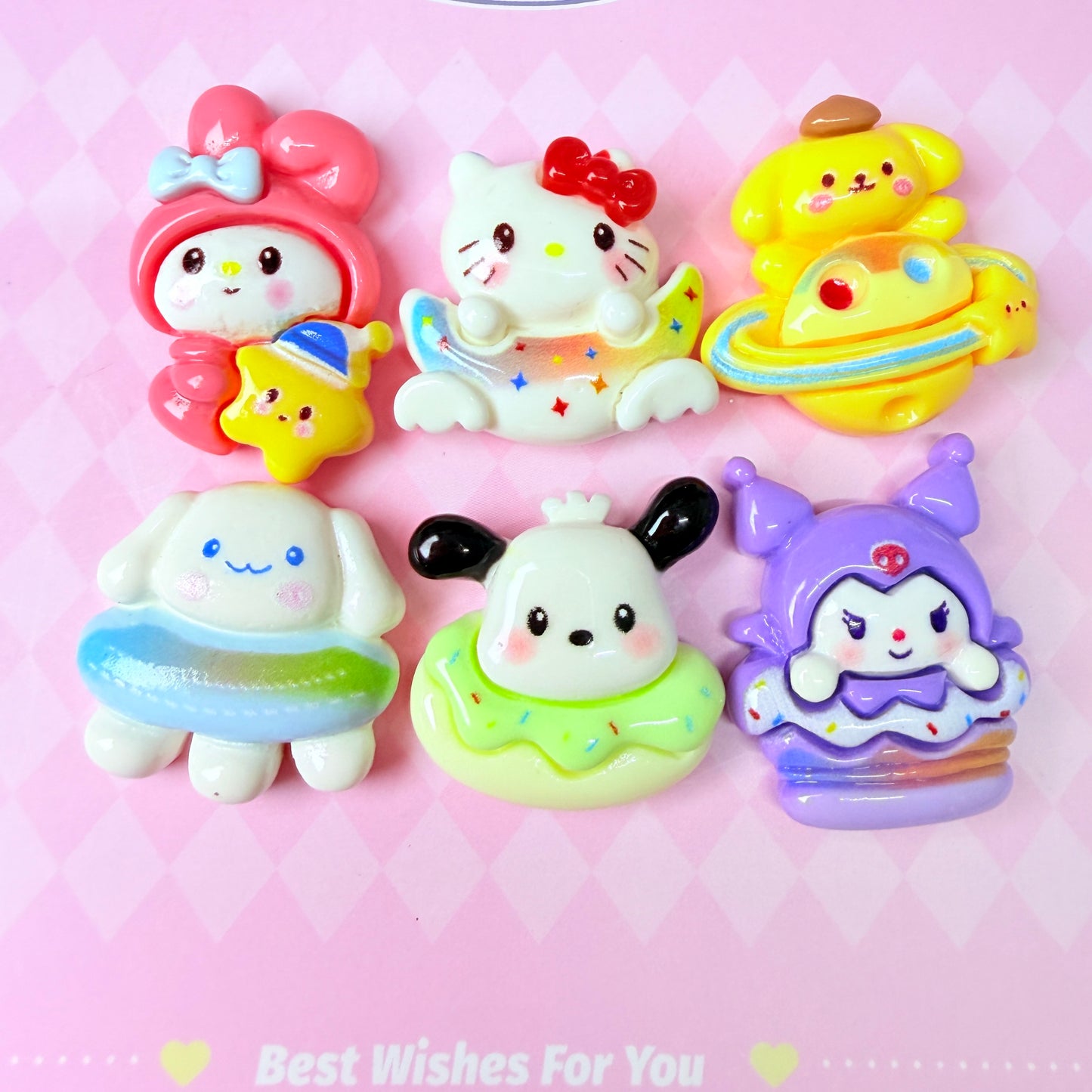 Space Cartoon Charms 6pc