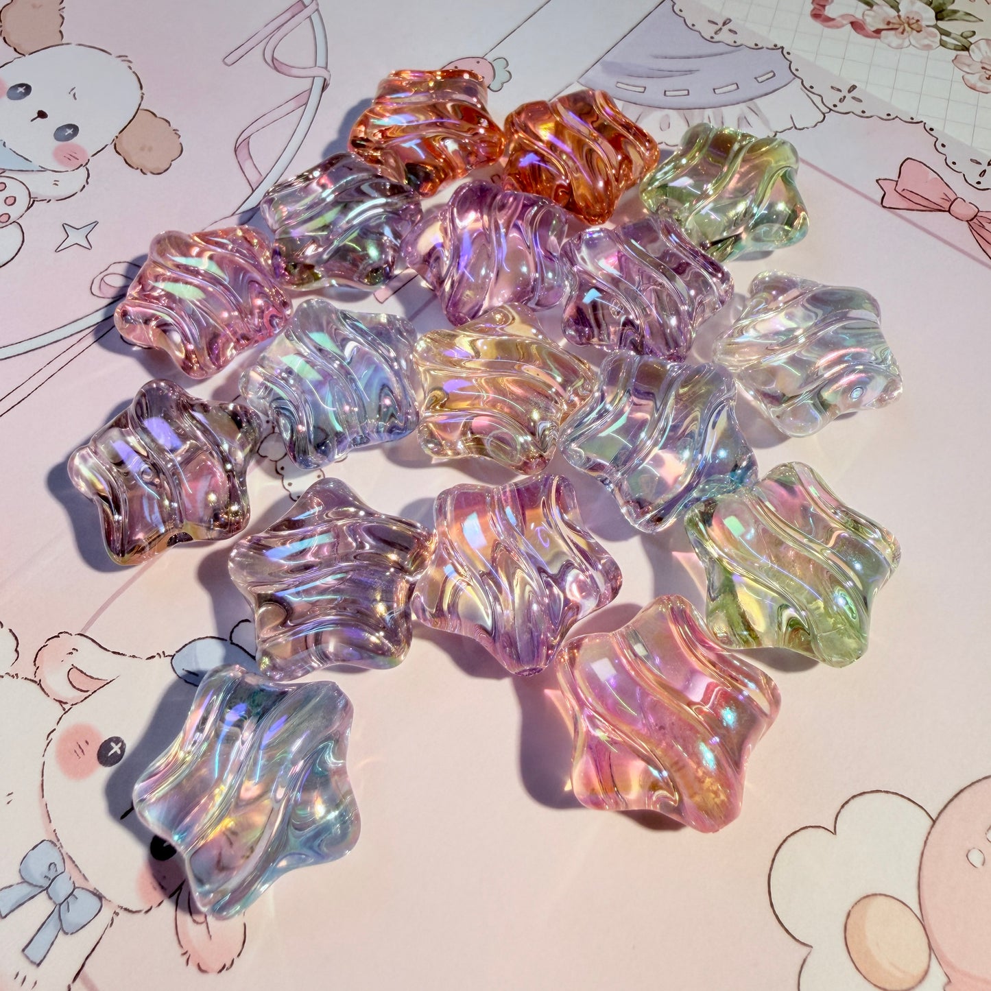 Wavy Star UV Acrylic Beads