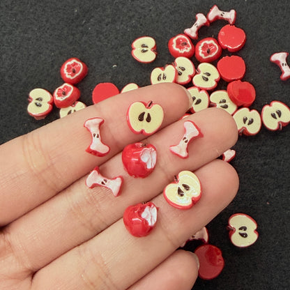 30pc mini apple charm mix 10mm