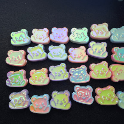happy bear heads UV beads 10pc