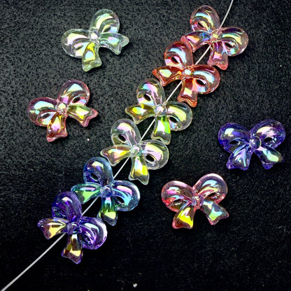 Clear UV Ribbon Bow Beads 5pc