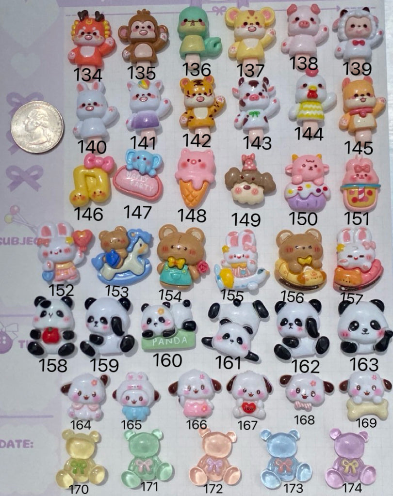 animal bear pig panda puppy charms