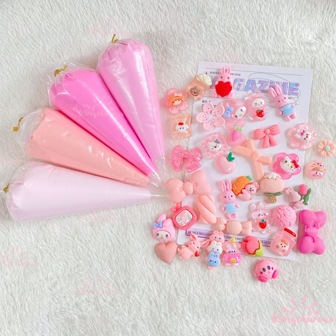 Decoden Cream Glue and Charms Kit ,Decoden Kits for Beginners, Decoden Cream Glue, Decoden Charms,Decoden Projects,DIY Kits