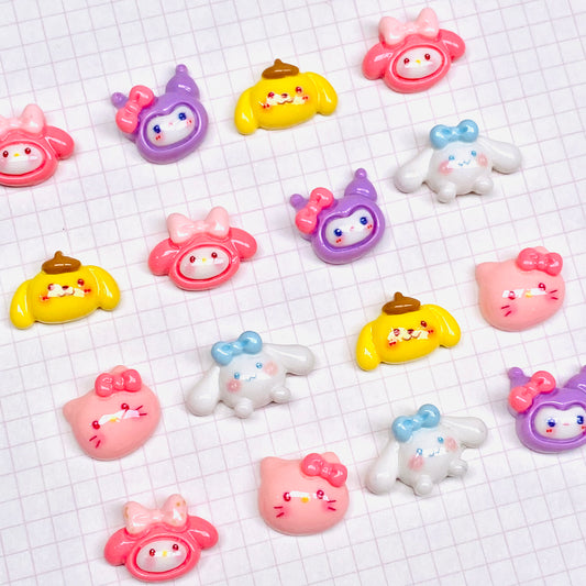 Mini HK Family Heads Charms 5pc