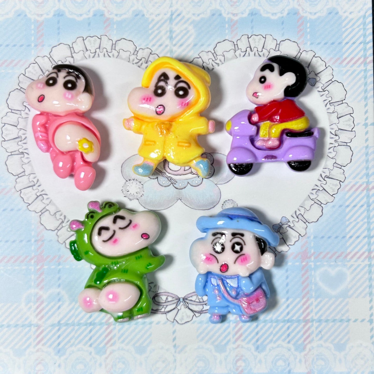 Cartoon kindergarten boy charms 5pc