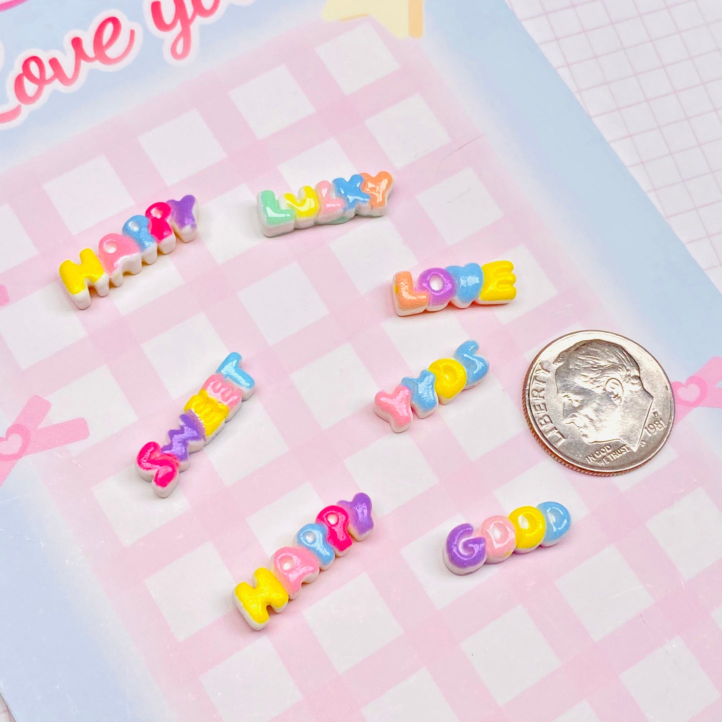 Mini Word Charms 5pc