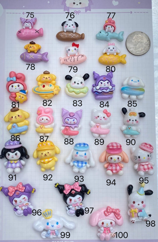 Kawaii Cartoon Character Medium charms