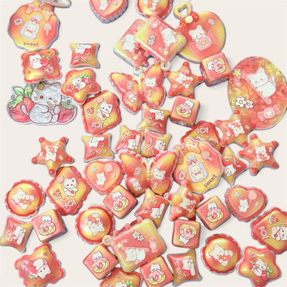 Strawberry Cat Shimmer Beads 25pz