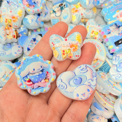 Blue birthday bunny Kawaii Beads mix 20pc