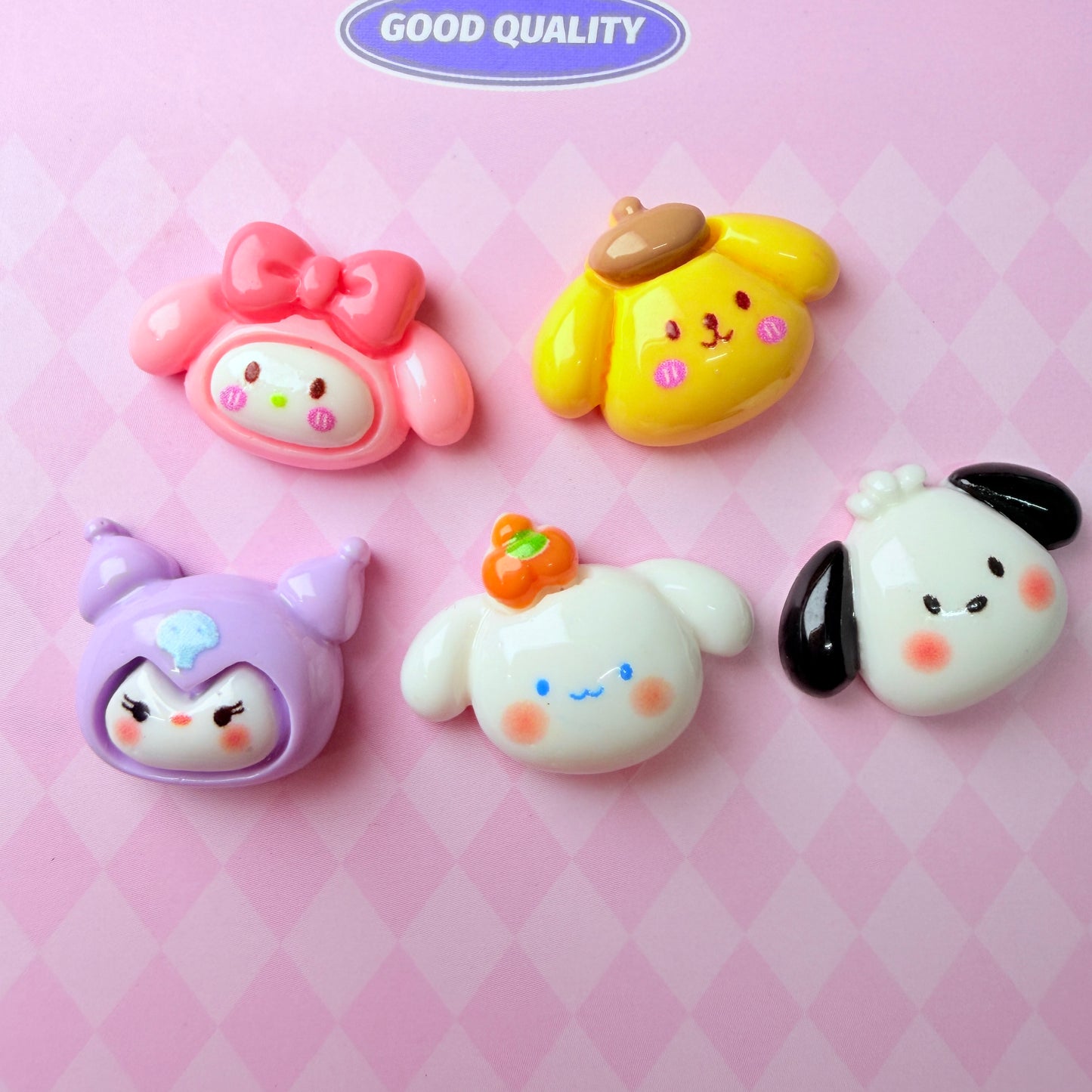 Cartoon Head Charms 5pc