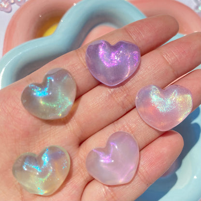 Iridescent Hearts Charms 5pc