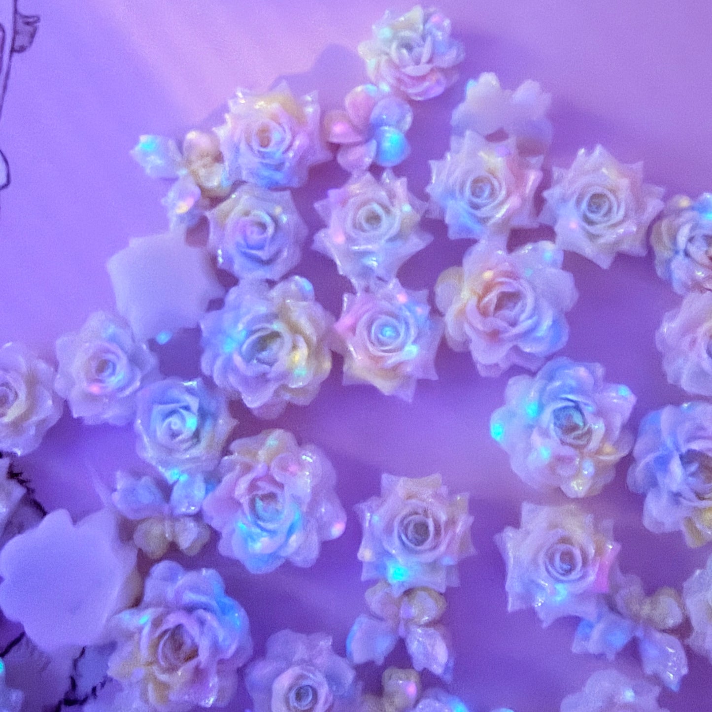 50pc mini dreamy flower soft charm mix 5mm-10mm
