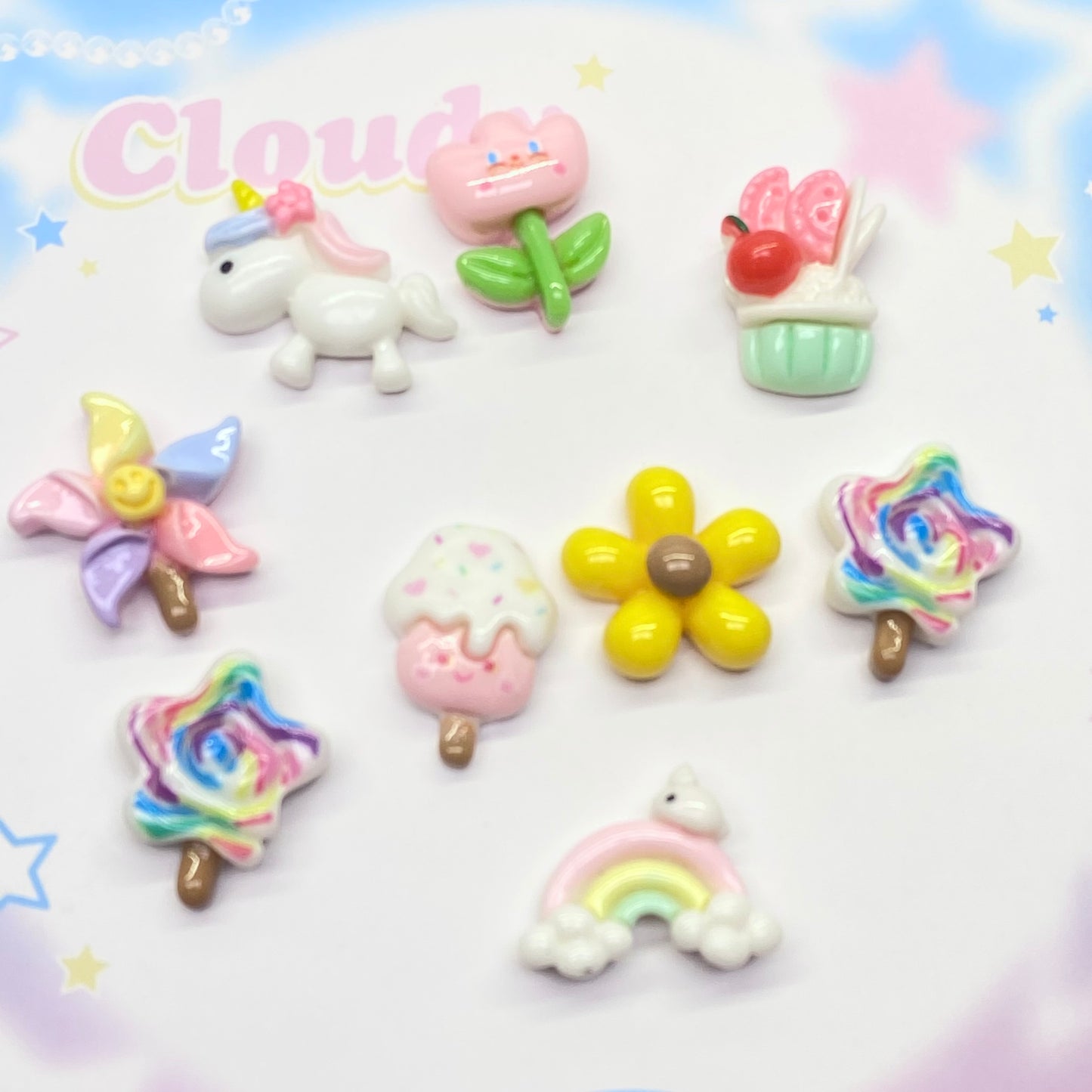 5pc Unicorn Garden Charms