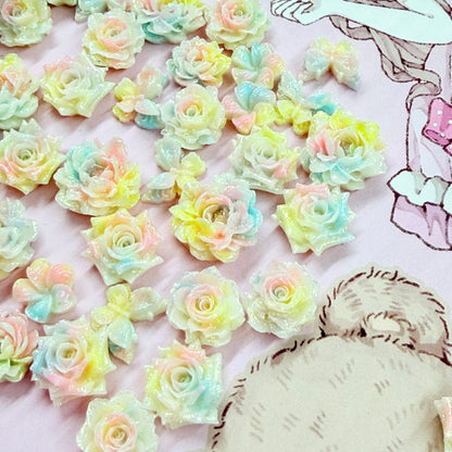 50pc mini dreamy flower soft charm mix 5mm-10mm