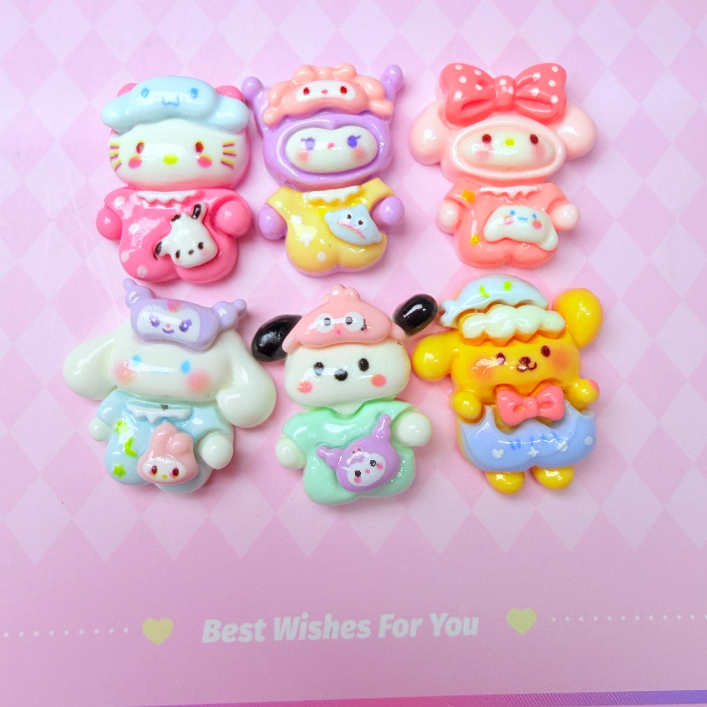 Pajama Cartoon Charms 6pc