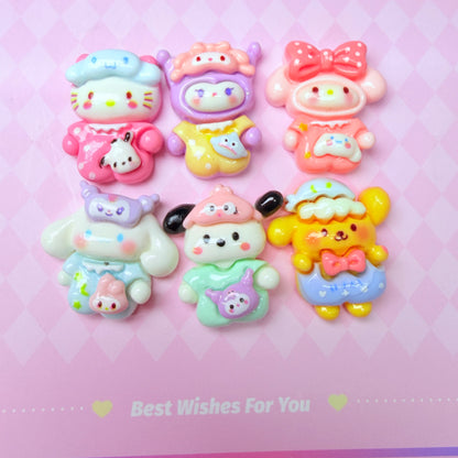 Pajama Cartoon Charms 6pc