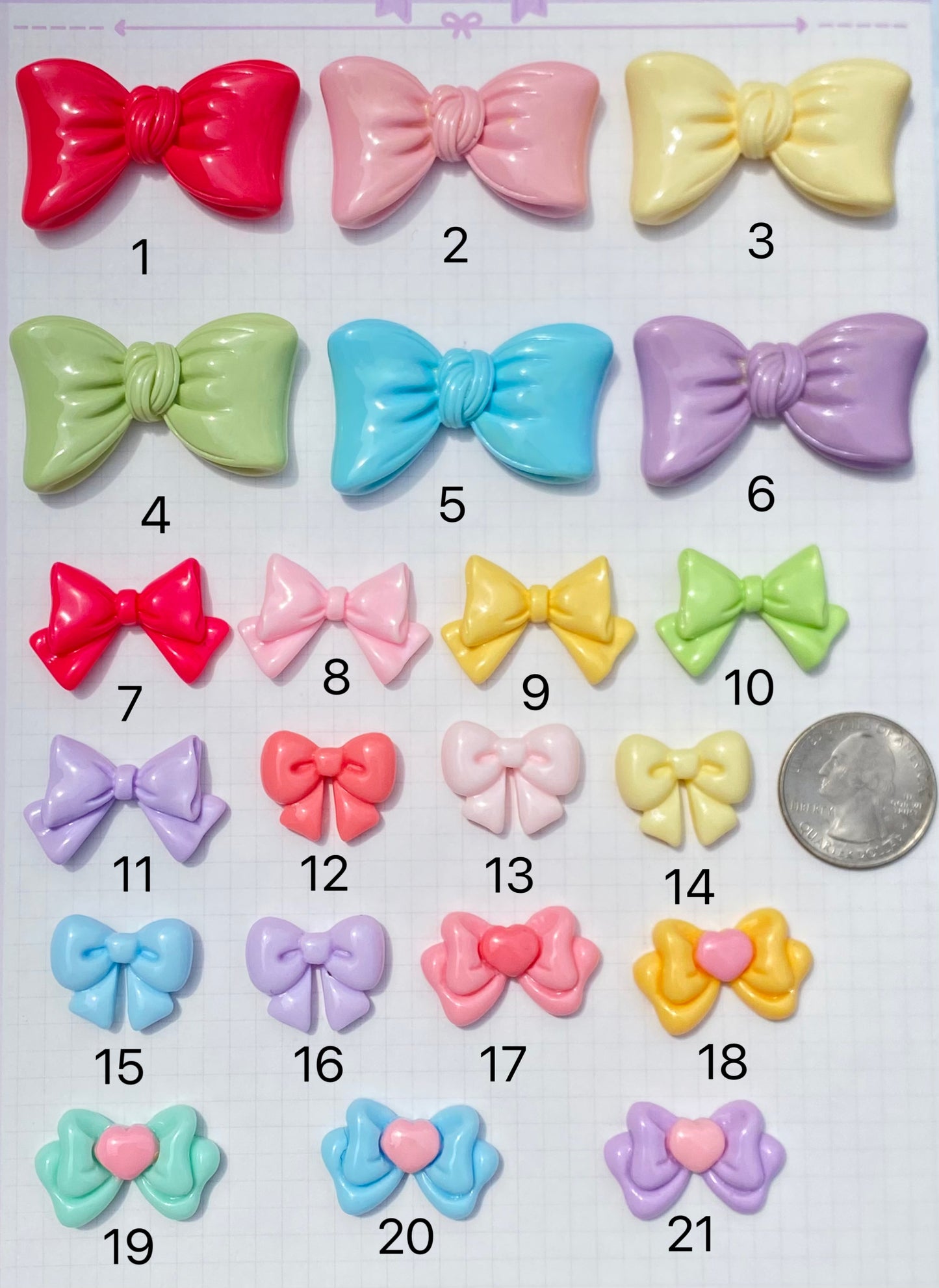 Pastel Kawaii Bow Charms