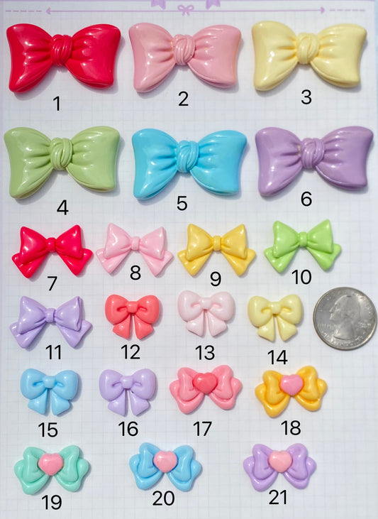 Pastel Kawaii Bow Charms