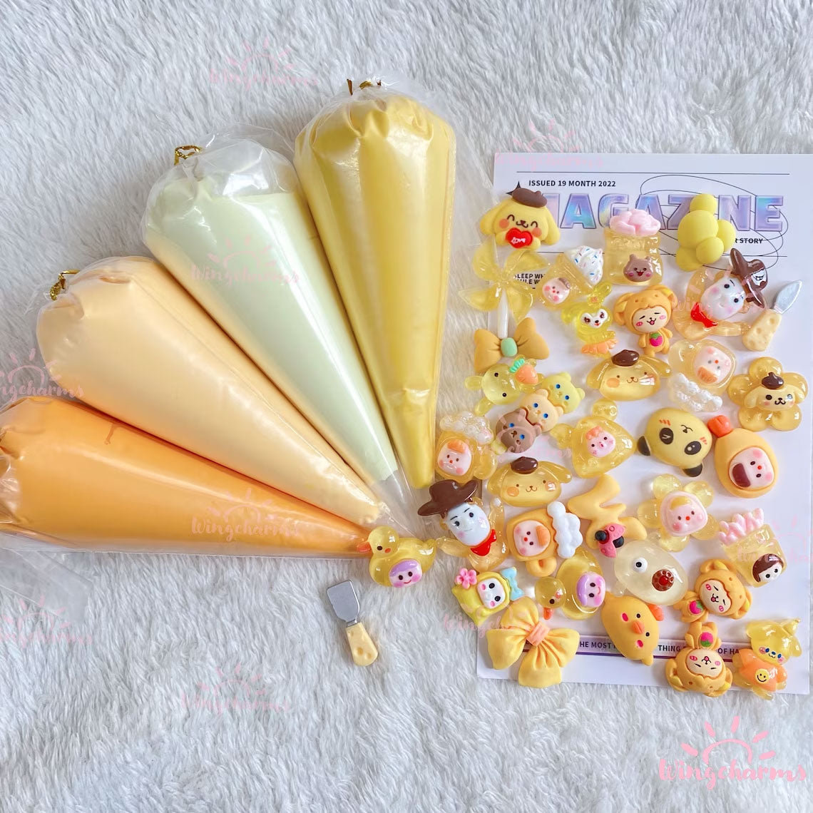 Decoden Cream Glue and Charms Kit ,Decoden Kits for Beginners, Decoden Cream Glue, Decoden Charms,Decoden Projects,DIY Kits