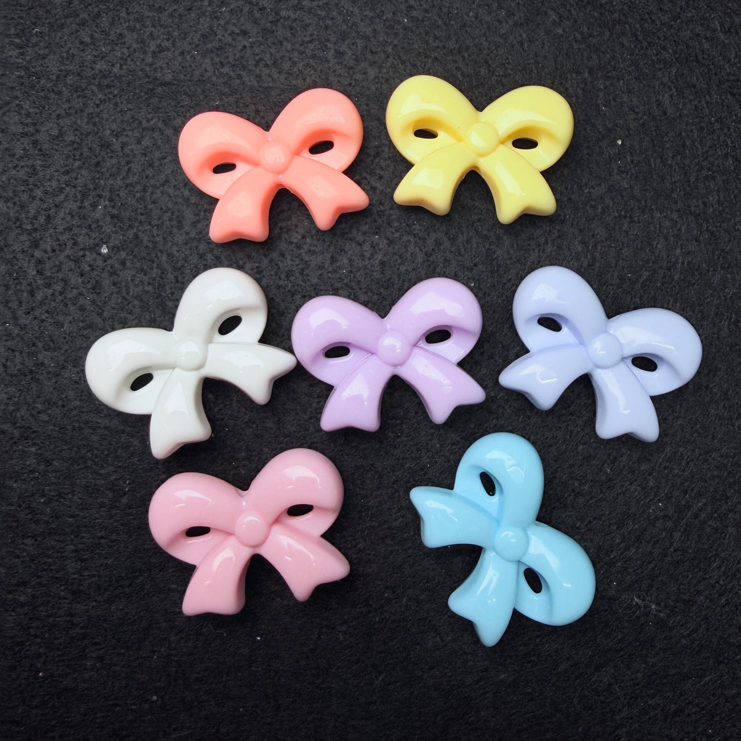 Pastel Ribbon Bow Beads 5pc