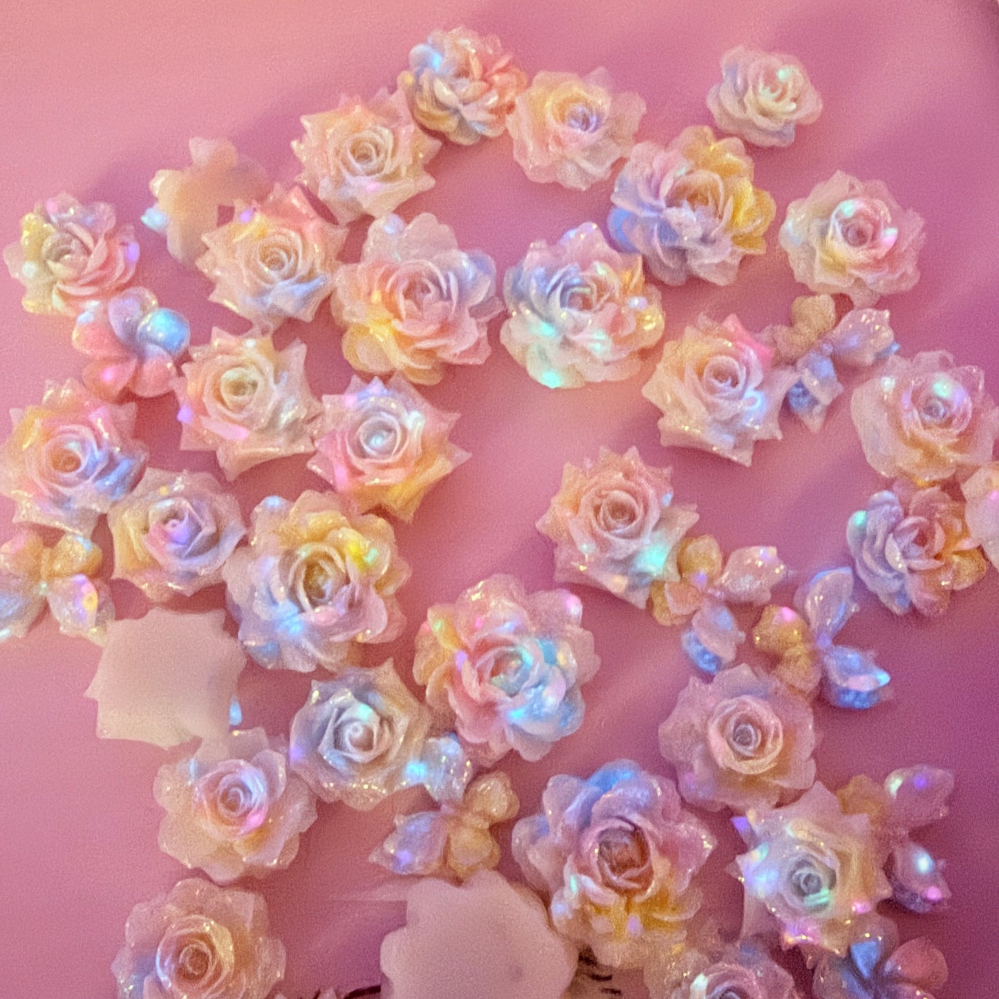 50pc mini dreamy flower soft charm mix 5mm-10mm