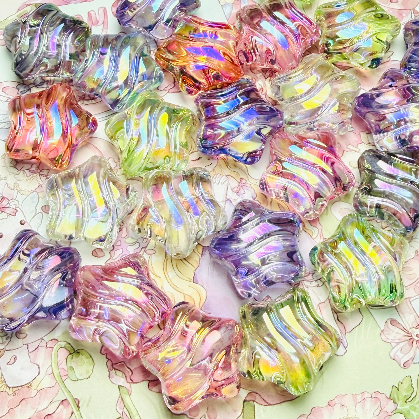 Wavy Star UV Acrylic Beads