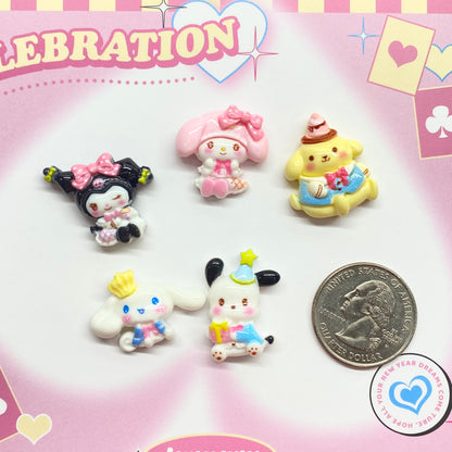 Pretty Cartoon Charms 5pc