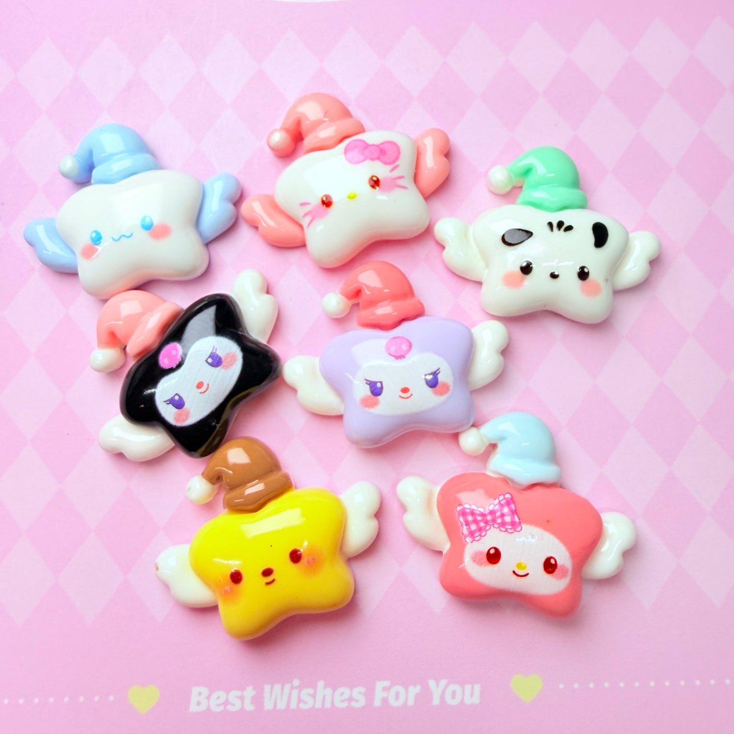 Cartoon Star Charms 6pc