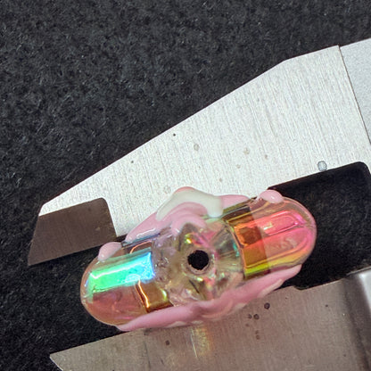 Purple Cute Star Hand painted Beads 5pc