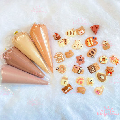 Decoden Cream Glue and Charms Kit ,Decoden Kits for Beginners, Decoden Cream Glue, Decoden Charms,Decoden Projects,DIY Kits