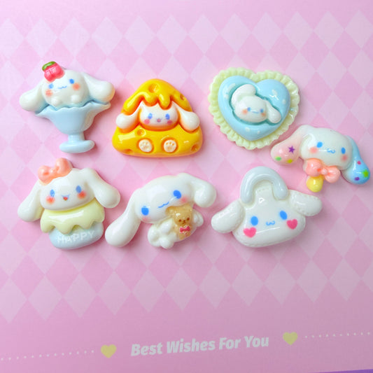 Cartoon Blue Puppy Charms 6pc