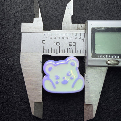 happy bear heads UV beads 10pc