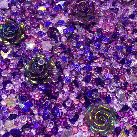 Mysterious Purple DIY Diamond gem Charms Mix (100g)