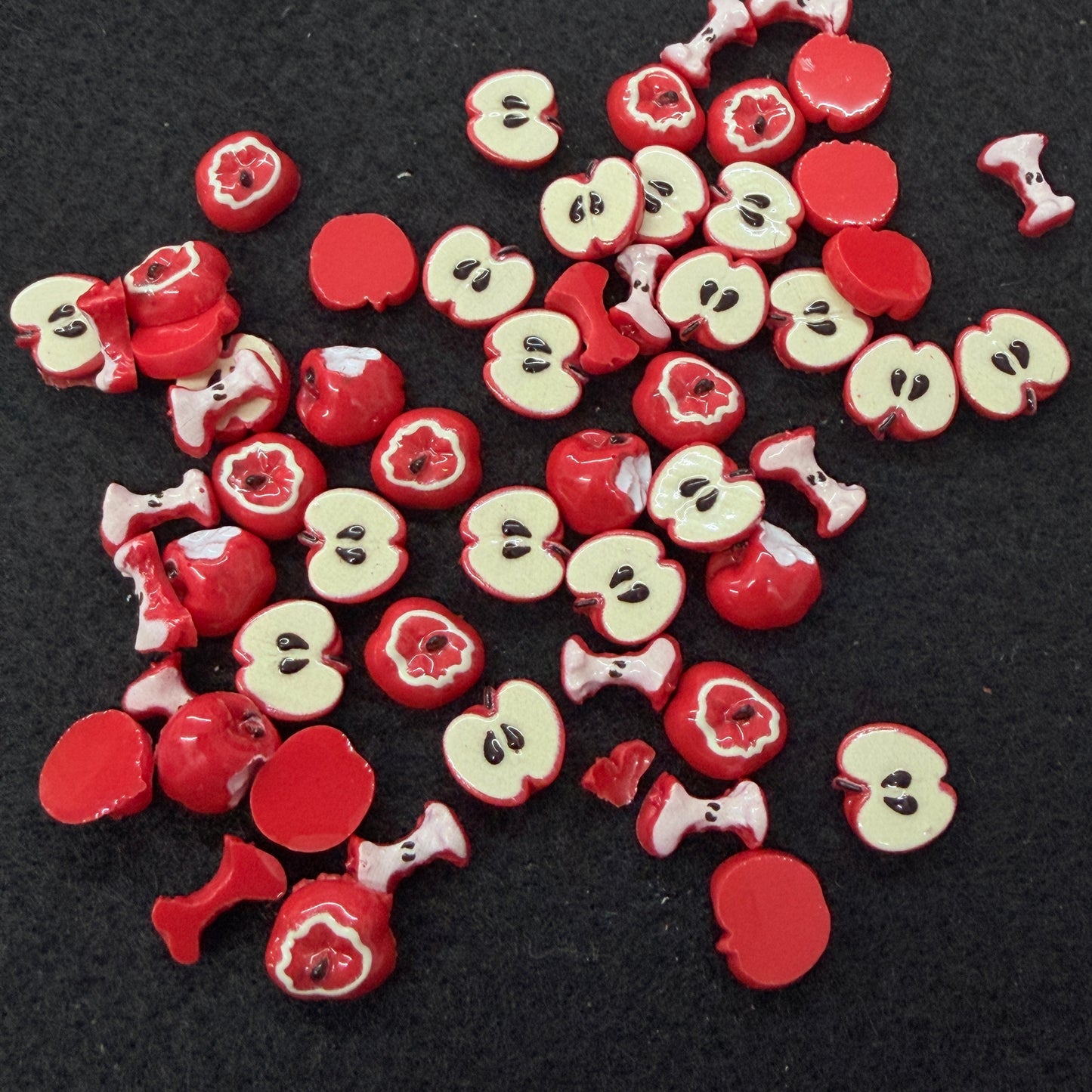 30pc mini apple charm mix 10mm