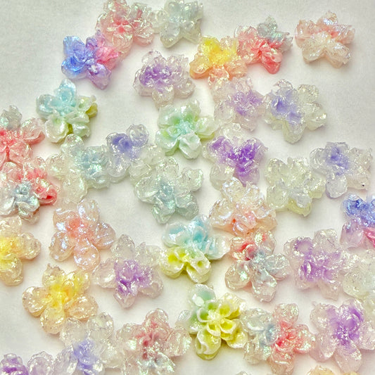 18pc mini dreamy flower soft charm mix 10mm
